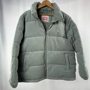 Levi's Zoe Corduroy Puffer Jacket in Mint Size Extra Large‎ thumbnail 3