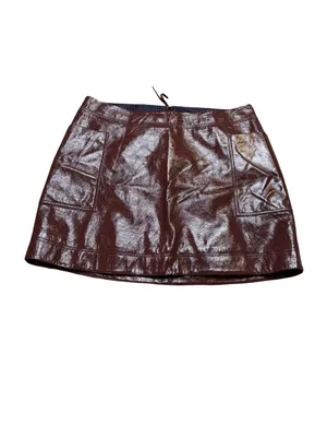 🖤 Maeve by‎ Anthropologie Faux Leather Mini Skirt Plus Size 16W 🖤 thumbnail 2