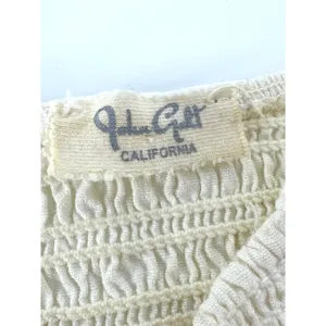 John Galt Brandy Melville Cream Smocked Linen Blend Crop Top Cami One Size thumbnail 6