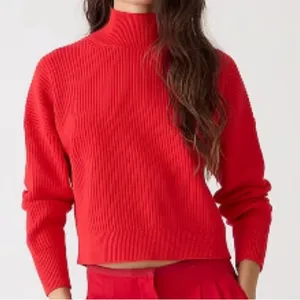 J. Crew Ribbed Turtleneck Stretch Yarn Sweater Red Size Large thumbnail 1