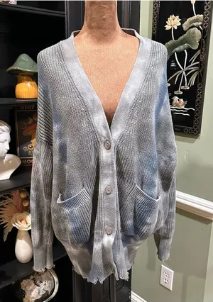 Young Fabulous & Broke Indie Distressed Cardigan Sweater Size M/L thumbnail 1