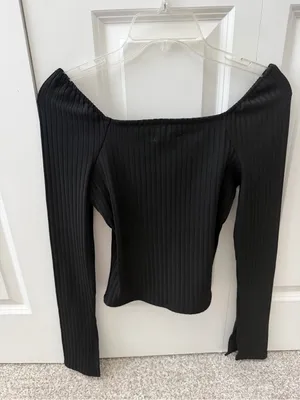 Madewell Ribbed Square-Neck Long-Sleeve Minimalist top thumbnail 4