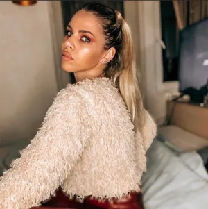 Beige Feather Effect Sweatshirt Sweater Top thumbnail 6