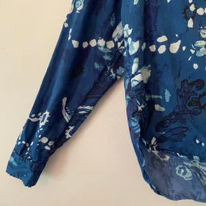Pilcro Anthropologie Blue Floral Boho Button Down Blouse Cotton Women's size XS thumbnail 5