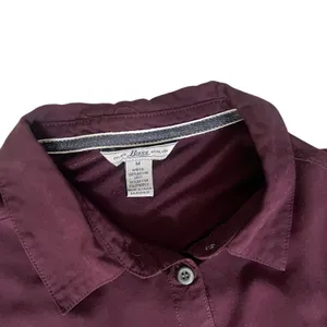 Bass & Co. Burgundy Long-sleeved Button Up Blouse Size Medium Career Casual thumbnail 4