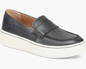 Born Marlie slip-on black loafers size 7 M platform black leather comfort women thumbnail 1