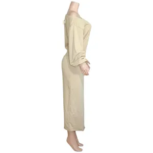 SER.O.YA. Elo Long Sleeve Fleece Sweater Dress, Camel, Large thumbnail 11