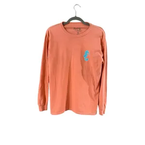 Women's Benny & Belle Long Sleeve Tee M Orange Blue Seahorse thumbnail 3