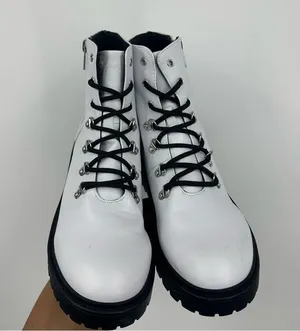 Skechers Women’s White Platform Combat Boots Size 9.5 Grunge Whimsical thumbnail 3