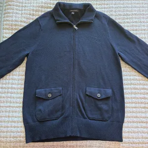 Banana republic navy blue quarter zip sweater thumbnail 2