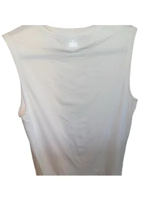 Alo Yoga white tank top #yogawear #fitness thumbnail 2