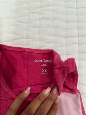 NWOT Hollister Social Tourist Pink Patchwork Tanktop thumbnail 3