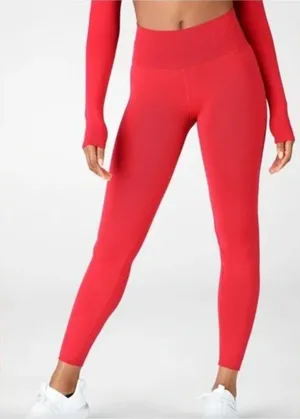 FABLETICS Red Sculpt Knit Leggings Full Length Size‎ Medium thumbnail 1