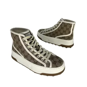 Gucci GG Canvas‎ Platform High Top Sneakers Beige Size 37.5 thumbnail 5