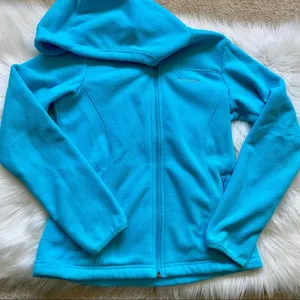 Columbia Women's Thermal Coil Zip-Up Hooded Fleece Jacket Turquoise size XS thumbnail 1