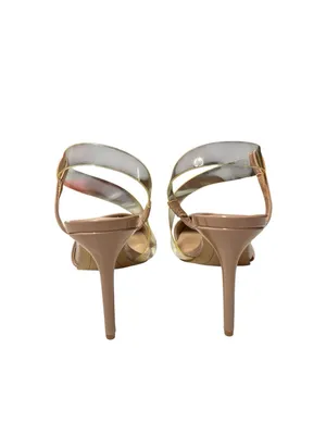 INC International Concepts Tan/Nude Pointed-Toe Slingback Heels with Clear Strap thumbnail 5