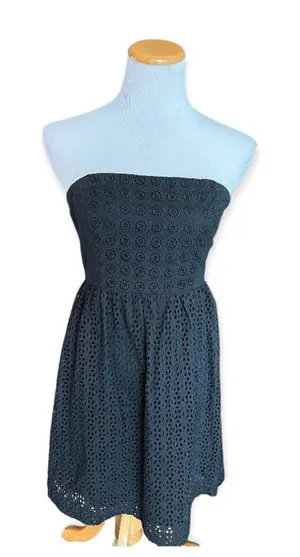 Womens Kensie Black Strapless Eyelet Fit & Flare Dress - Sz S thumbnail 1