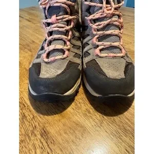 Columbia Crestwood Hiking‎ Boots Grey Brown Pink Womens 8W thumbnail 3