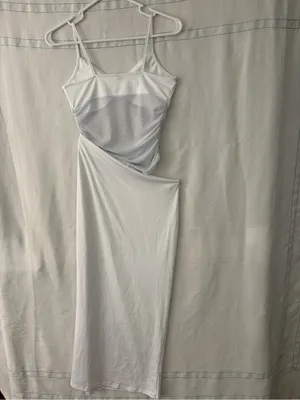 Midi Dress White Ruched Mesh Bust Slip women’s size Small NWOT(E72) thumbnail 14