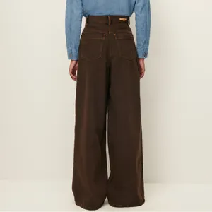 $275 New Sessun Dalt Brown Wide leg High Rise Jean - US 24 (34) thumbnail 5