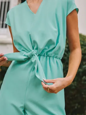 04C.- Light Blue Short Sleeve Straight Leg Romper. thumbnail 2