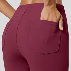 Halara Flex SculptKnit High Waisted Back Pocket Slight Flare Work Pants thumbnail 5
