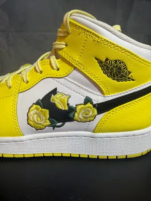 Yellow Floral Nikes thumbnail 5
