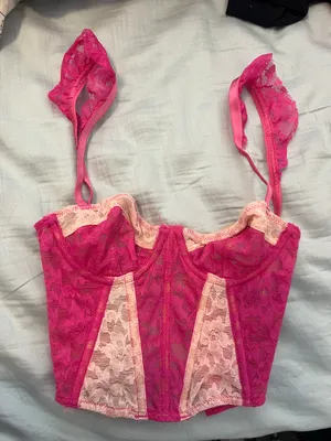 Corset Crop Top Pink Size 2 thumbnail 2