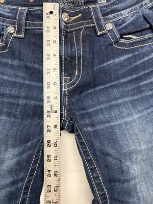 Miss me size 29 Women’s Dark Blue Skinny Jeans western embellished cowgirl rodeo thumbnail 7