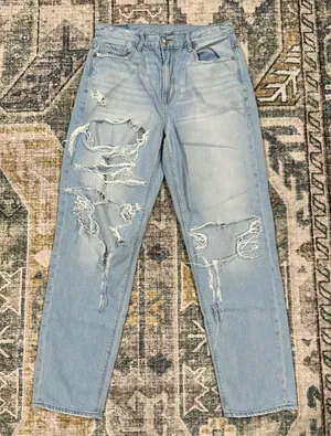 American Eagle Mom Straight Ripped Jean Blue Size 4 thumbnail 1