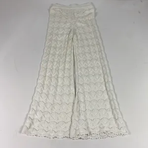 Marine Layer Pants Womens‎ XS White Crochet Knit Wide Leg Pull On Summer Lounge thumbnail 2