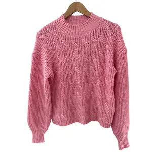J. Crew Cotton Blend Cable Knit Mock Neck Sweater Bright Peppermint Size Small thumbnail 3
