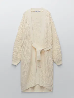 ZARA Chunky Wrap Front Knit Cardigan thumbnail 8