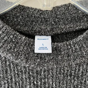 Old Navy Sz L Stretch Marled Pullover Flare Swing‎ Midi Dress Long Flare Sleeve thumbnail 3