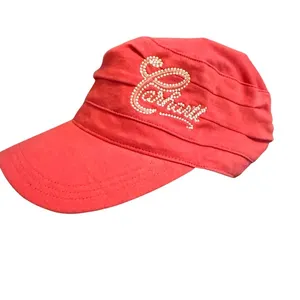 Y2K Carhartt Cadet Hat Cap Coral Pink Paris Hilton Bratz Grunge Military Style‎ thumbnail 4