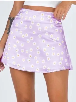 Princess Polly Lilac Daisy Mini Skirt thumbnail 3