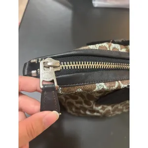 Coach F33504 Taxi Zip Top Tote In Signature Coated Canvas Women Bag Brown thumbnail 8