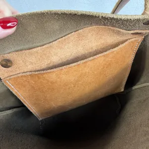 Rogue Industrie Leather Tote Bag Full Grain Heavy Purse Brown Open Top‎ Distress thumbnail 9