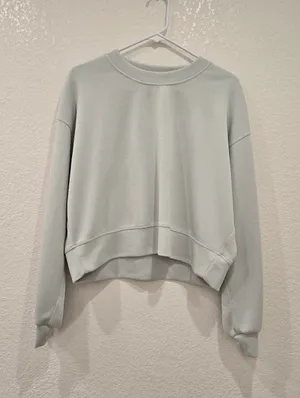 Lululemon Softstreme Perfectly Oversized Cropped Crew Sheer Blue 6 thumbnail 1