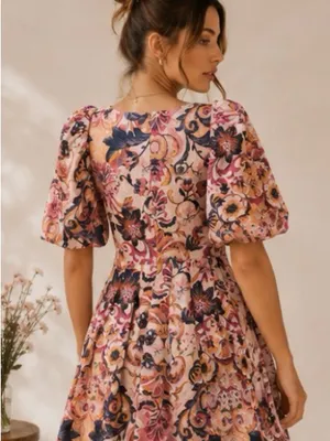 House of Harlow 1960 Pink & Purple Floral Twist-Front Mini Dress thumbnail 6