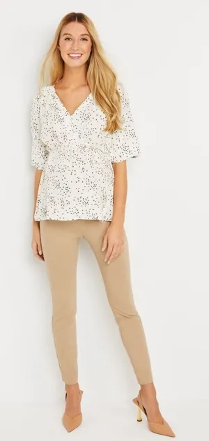 Motherhood Maternity Maia Skinny Ankle Khaki Pants Secret Fit Belly Size Large thumbnail 1