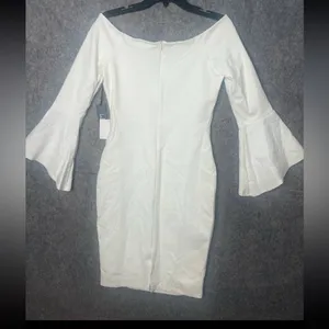 Lulus Women Large Marseille White Off-the-Shoulder Long Sleeve Bodycon Dress NWT thumbnail 7