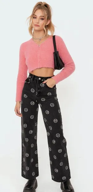 Edikted Moody Wide Leg Jeans thumbnail 1