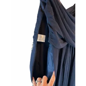 DressSale Navy Blue Chiffon Beaded Formal Evening Gown Estimated 14/16 thumbnail 15