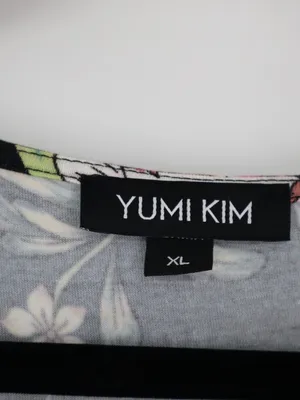 Yumi Kim Floral Dress XL Black Pink Multicolor Short Sleeve Stretch Mini Stretch thumbnail 5