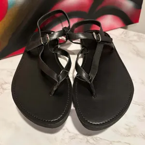 Pilcro Black Leather Thong Sandals EU Size 41 US 10 thumbnail 5