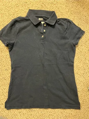 Hollister navy blue Short-Sleeve Button Down Polo thumbnail 1