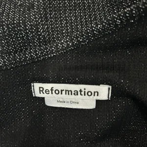 Reformation Jazmine Top Black Metallic One Shoulder Shimmer Fitted Size S thumbnail 6