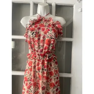 Misa Los Angeles Gia Floral Halter Dress Size Small Maxi Chiffon Tiered thumbnail 7