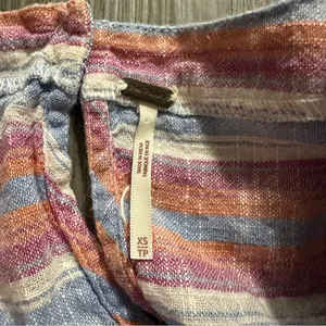 Free People Summer Nights‎ Blue Lagoon Oversized Striped Babydoll Dress Sz XS thumbnail 7
